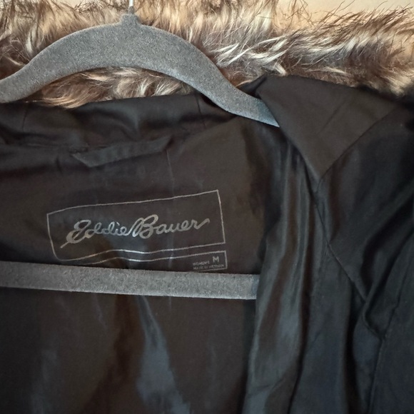 Eddie Bauer Quilted Winter Down Jacket with Removable Faux Fur Trim - Picture 3 of 4